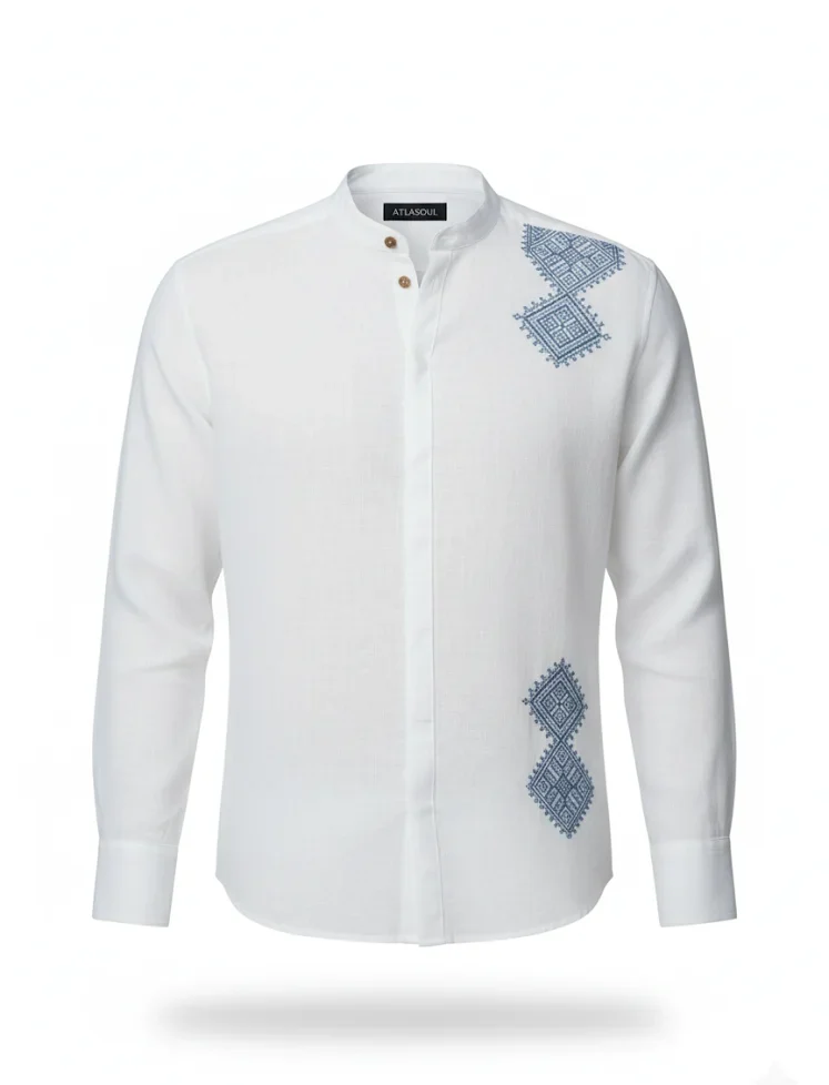 Chemise marocaine moderne pour homme en coton – Atlasoul