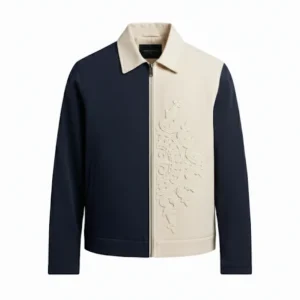 Veste marocaine moderne pour homme bleu et beige – Atlasoul